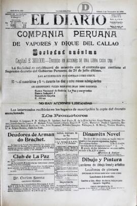 El Diario, edición del 3 de noviembre de 1906