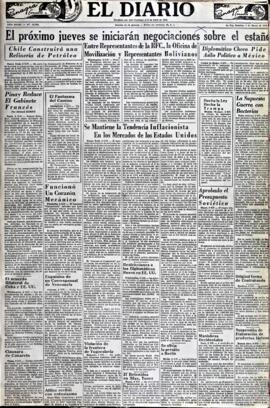 El Diario, edición del 9 de marzo de 1952