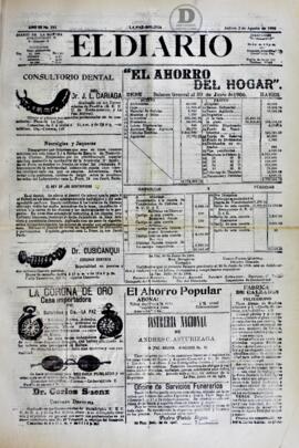El Diario, edición del 2 de agosto de 1906