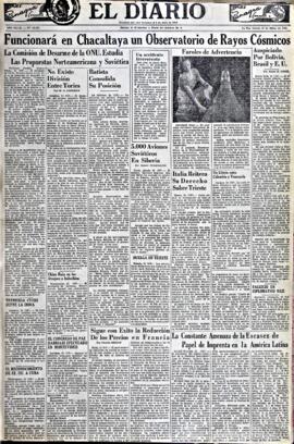 El Diario, edición del 22 de marzo de 1952