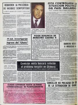 FF.AA. INVESTIGARÁN INGRESO DEL "CHATO". (1971, 19 de agosto). Hoy [La Paz, Bolivia], p. 8.