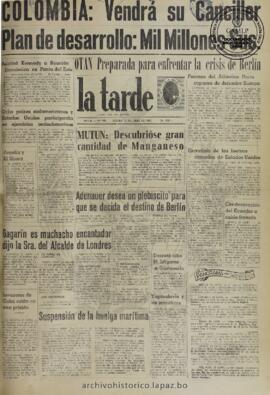 La Tarde, edición del 13 de julio de 1961