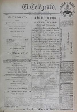 El Telegrafo, edición del 30 de septiembre de 1896