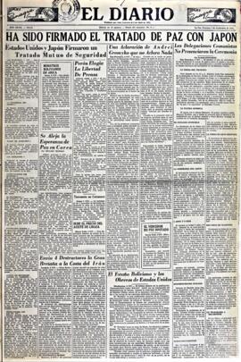 El Diario, edición del 9 de septiembre de 1951