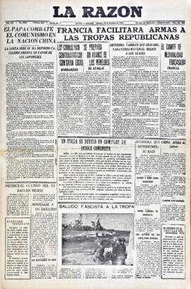 La Razón, edición del 15 de octubre de 1937