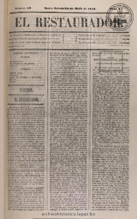 El Restaurador, edición del 23 de mayo de 1846