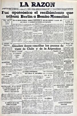 La Razón, edición del 28 de septiembre de 1937