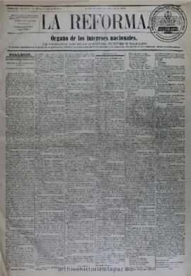 La Reforma, edición del 6 de enero de 1874