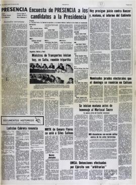 HOY PROSIGUE JUICIO CONTRA BANZER Y, MAÑANA, EL INFORME DEL GABINETE. (1980, 02 de junio). Presencia [La Paz, Bolivia], p. 3.