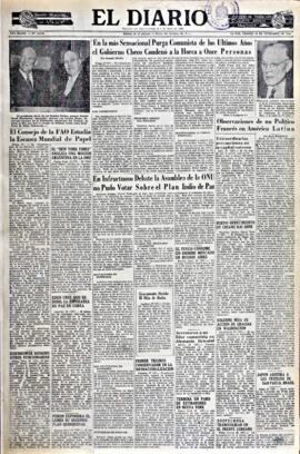 El Diario, edición del 28 de noviembre de 1952