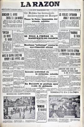 La Razón, edición del 30 de agosto de 1936