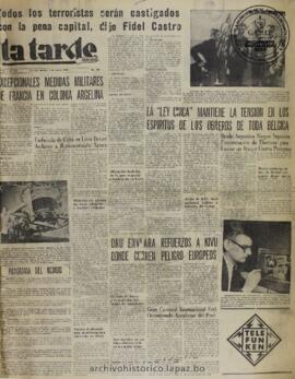La Tarde, edición del 3 de enero de 1961