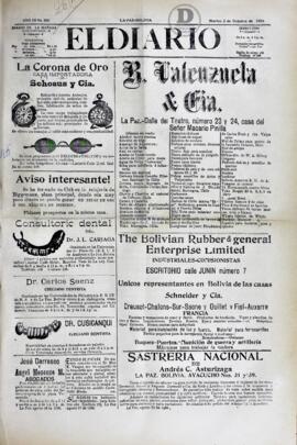 El Diario, edición del 2 de octubre de 1906