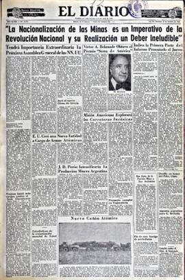 El Diario, edición del 12 de octubre de 1952