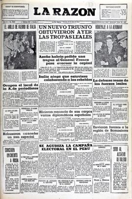 La Razón, edición del 31 de julio de 1936