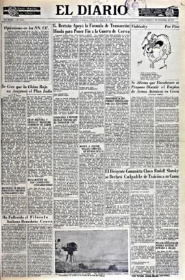 El Diario, edición del 21 de noviembre de 1952