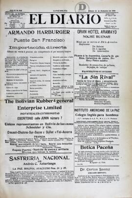 El Diario, edición del 22 de diciembre de 1906
