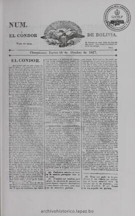 El Condor de Bolivia, edición del 18 de octubre de 1827