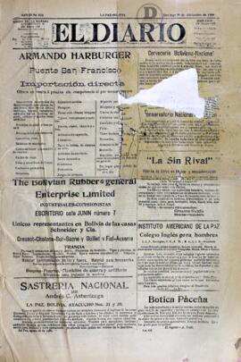 El Diario, edición del 30 de diciembre de 1906