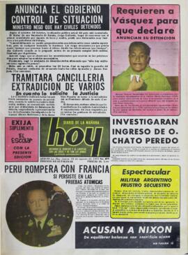 ANUNCIA EL GOBIERNO CONTROL DE SITUACION. MINISTRO NEGO QUE HAY CIVILES DETENIDOS. (1971, 19 de agosto). Hoy [La Paz, Bolivia], p. 2.