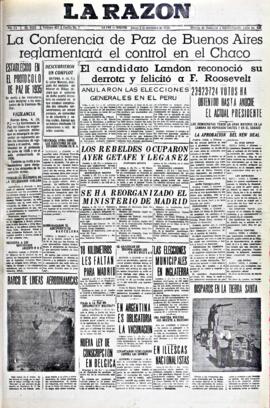 La Razón, edición del 5 de noviembre de 1936