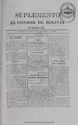 El Condor de Bolivia, edición del 24 de mayo de 1828