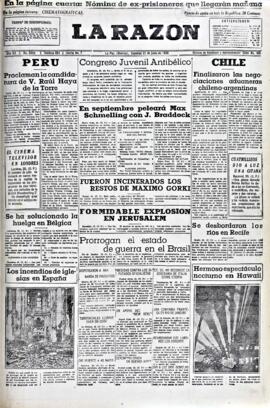 La Razón, edición del 21 de junio de 1936