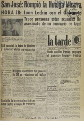 La Tarde, edición del 13 de junio de 1961