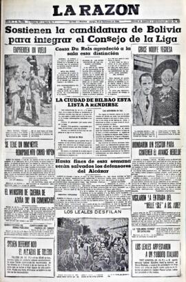 La Razón, edición del 25 de septiembre de 1936