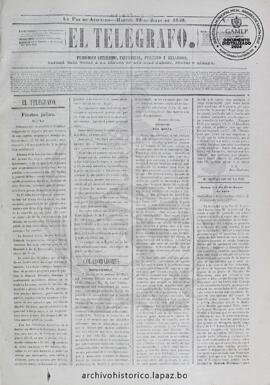El Telegrafo, edición del 12 de julio de 1859
