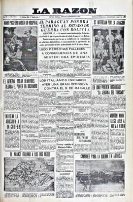 La Razón, edición del 12 de febrero de 1936