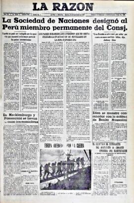 La Razón, edición del 21 de septiembre de 1937
