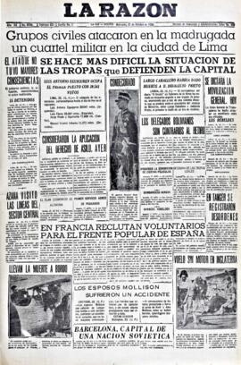 La Razón, edición del 21 de octubre de 1936