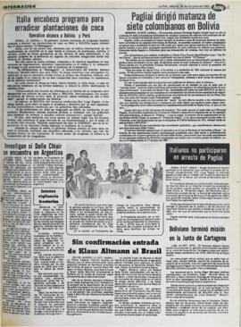 SIN CONFIRMACIÓN ENTRADA DE KLAUS ALTMANN AL BRASIL. (1982, 16 de octubre). Hoy [La Paz, Bolivia], p. 3.