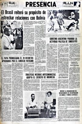 Presencia, edición del 19 de octubre de 1965
