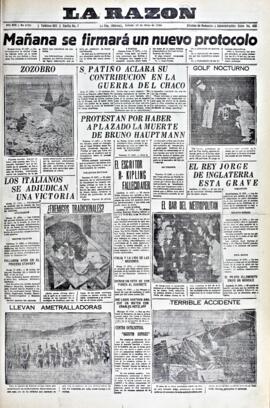 La Razón, edición del 18 de enero de 1936