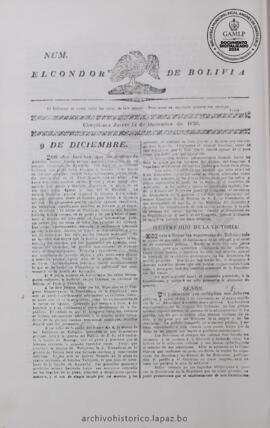 El Condor de Bolivia, edición del 14 de diciembre de 1826