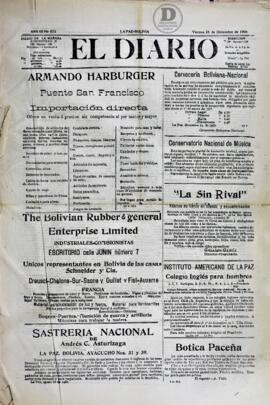 El Diario, edición del 28 de diciembre de 1906