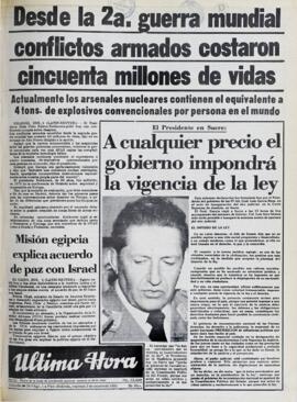 A CUALQUIER PRECIO EL GOBIERNO IMPONDRA LA VIGENCIA DE LA LEY. (1981, 02 de enero). Ultima Hora [La Paz, Bolivia], p. 1.