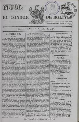 El Condor de Bolivia, edición del 5 de julio de 1827
