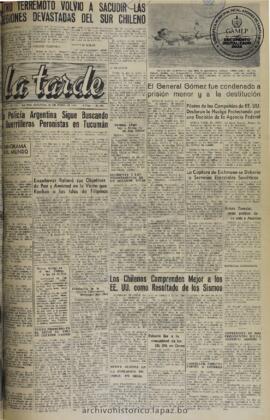 La Tarde, edición del 20 de junio de 1960