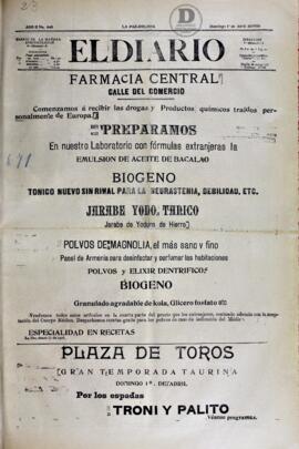 El Diario, edición del 1 de abril de 1906
