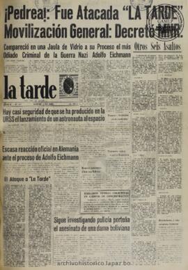 La Tarde, edición del 11 de abril de 1961