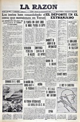 La Razón, edición del 20 de diciembre de 1937