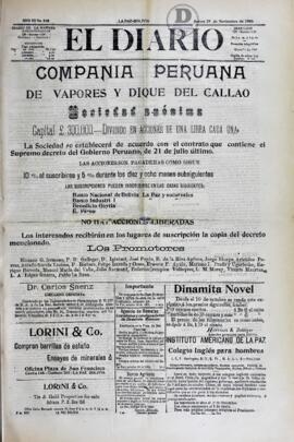 El Diario, edición del 29 de noviembre de 1906