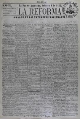 La Reforma, edición del 6 de febrero de 1873