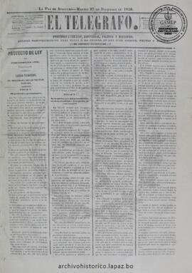 El Telegrafo, edición del 27 de diciembre de 1859
