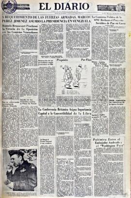 El Diario, edición del 3 de dicienbre de 1952