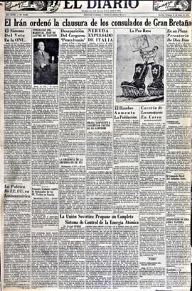 El Diario, edición del 13 de enero de 1952