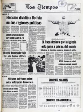NEW YORK TIMES: MILITARES BOLIVIANOS DEBEN EVITAR ENTORPECER DEMOCRACIA. (1980, 03 de julio). Los Tiempos [La Paz, Bolivia], p. 1.